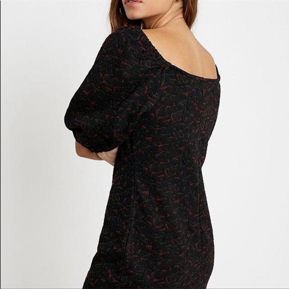FREE PEOPLE Sunset black/burgundy textured dress - Picture 3 of 7